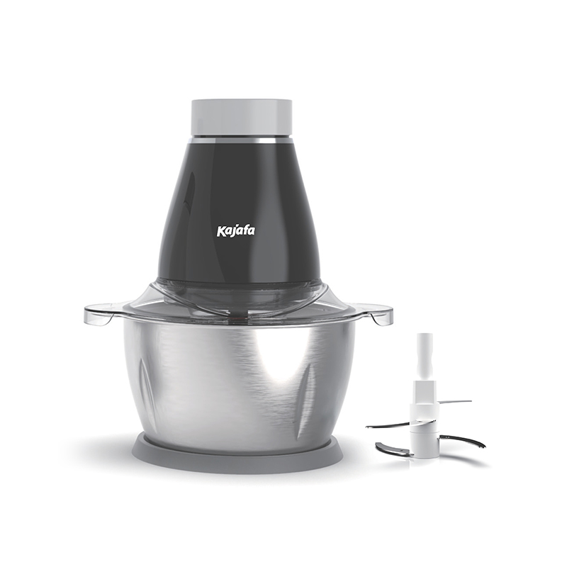 FP118S Robot da cucina elettrico Mini Chopper con robusta ciotola in acciaio inossidabile da 1,5 l, 400 W, 4 lame a due livelli, mini robot da cucina per alimenti, verdure, frutta e noci