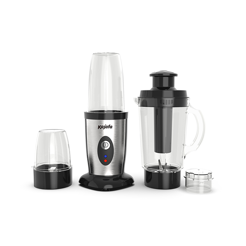 BL365ABD Frullatore 3 i 1 con lame in acciaio inossidabile da 1,0 l con macchina per frullati e macinacaffè da 500 ml, con faccia in acciaio inox